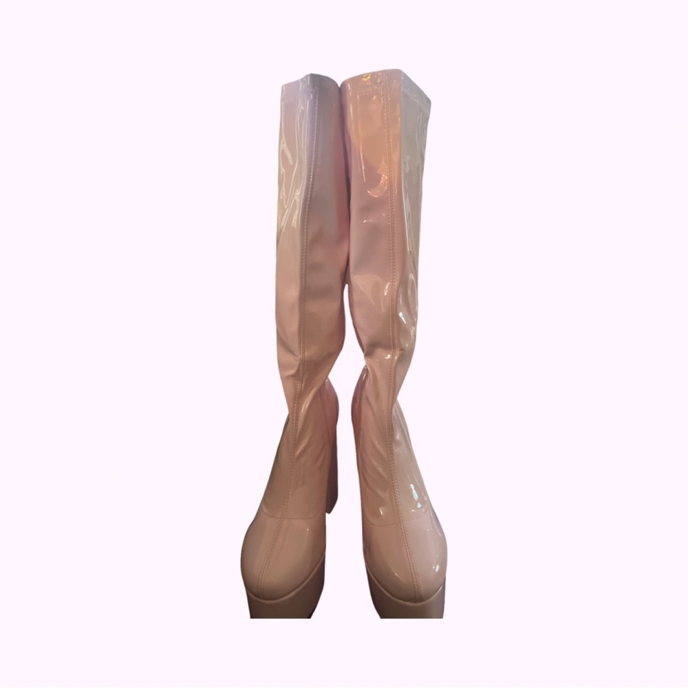 Vivianly Pink Over the Knee Boots with Elegant Style